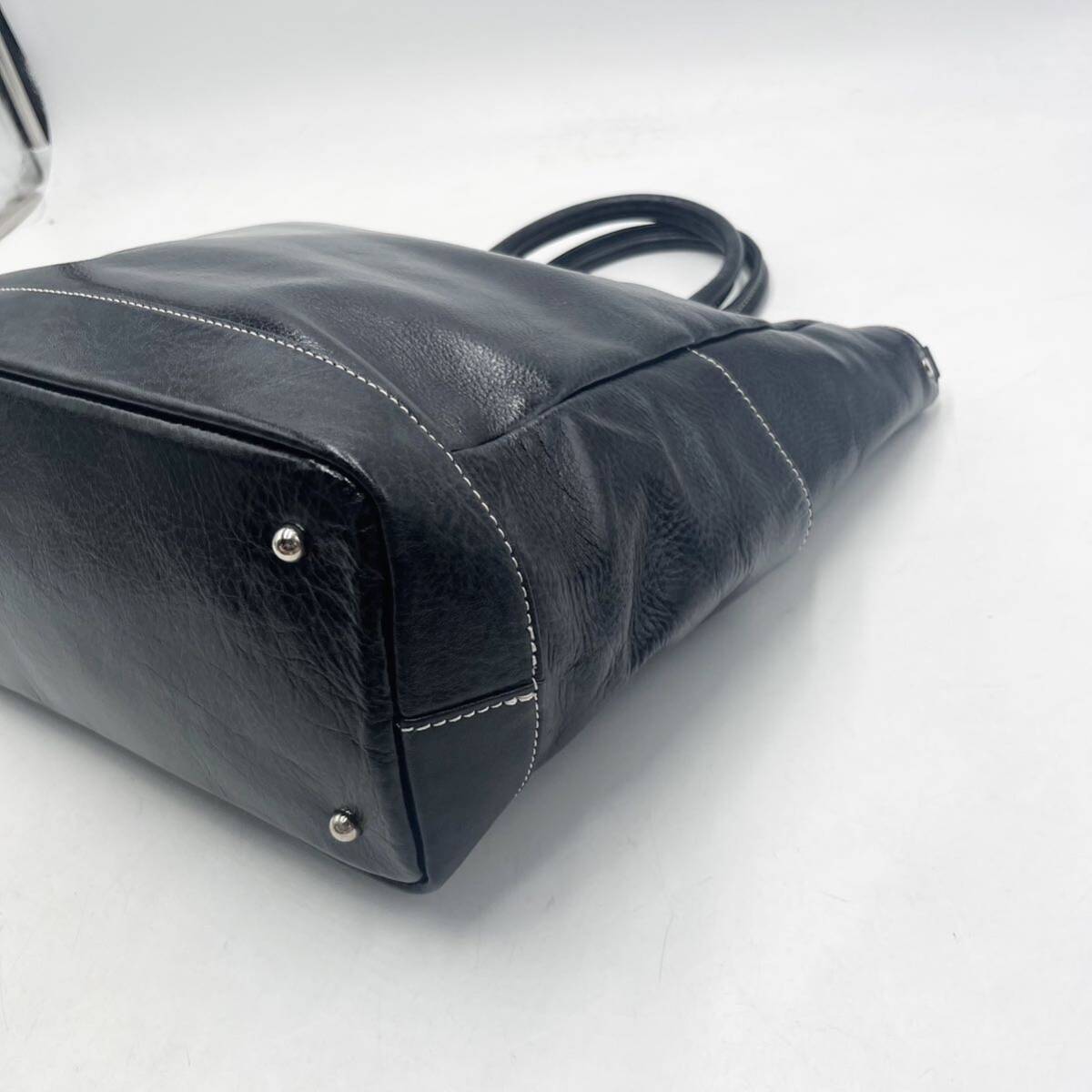 1 jpy [ new goods unused ] tote bag business bag briefcase shoulder bag leather leather black black men's lady's 