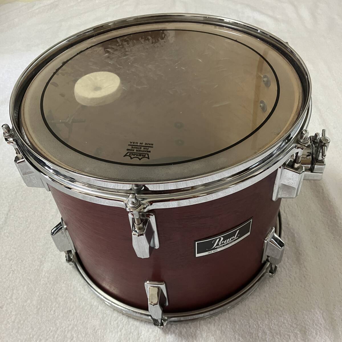 【中古】pearl パール wild wing ワイルドウイング TOM TOM ドラム 12インチ ワインレッド バンド 打楽器 単品の画像1