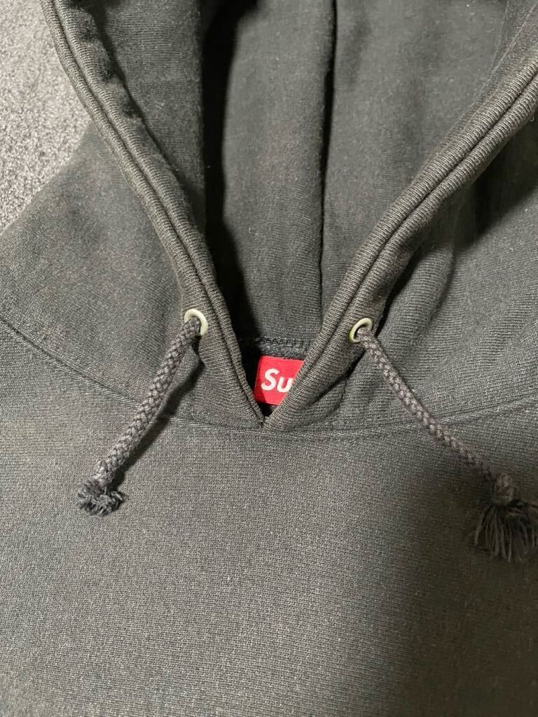 SUPREME HOODY Box Logo HOODED SWEATSHIRT Large ブラック 黒 シュプリーム フーディ パーカ プルオーバー L CANADA カンガルーポケット_画像4