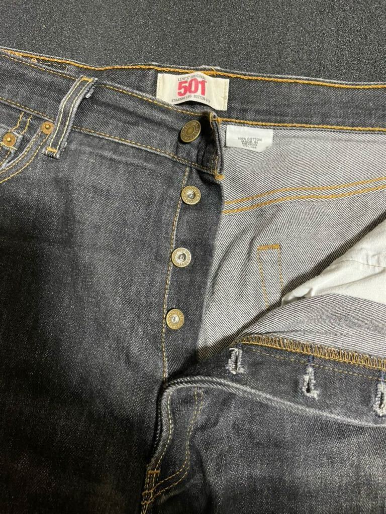 Levi's リーバイス 501XX ジーンズ ブラック W36 レギュラーストレート ボタンフライ メキシコ製 黒 BLACKレタパ520_画像3