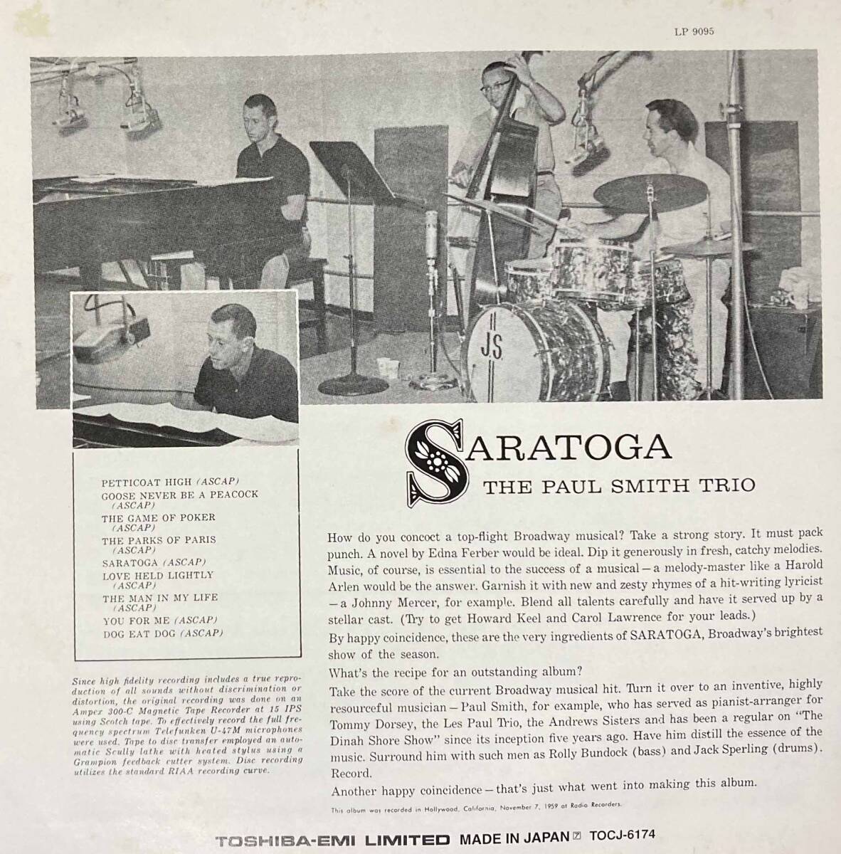 Paul Smith / Saratoga 中古CD　国内盤　帯付き_画像5