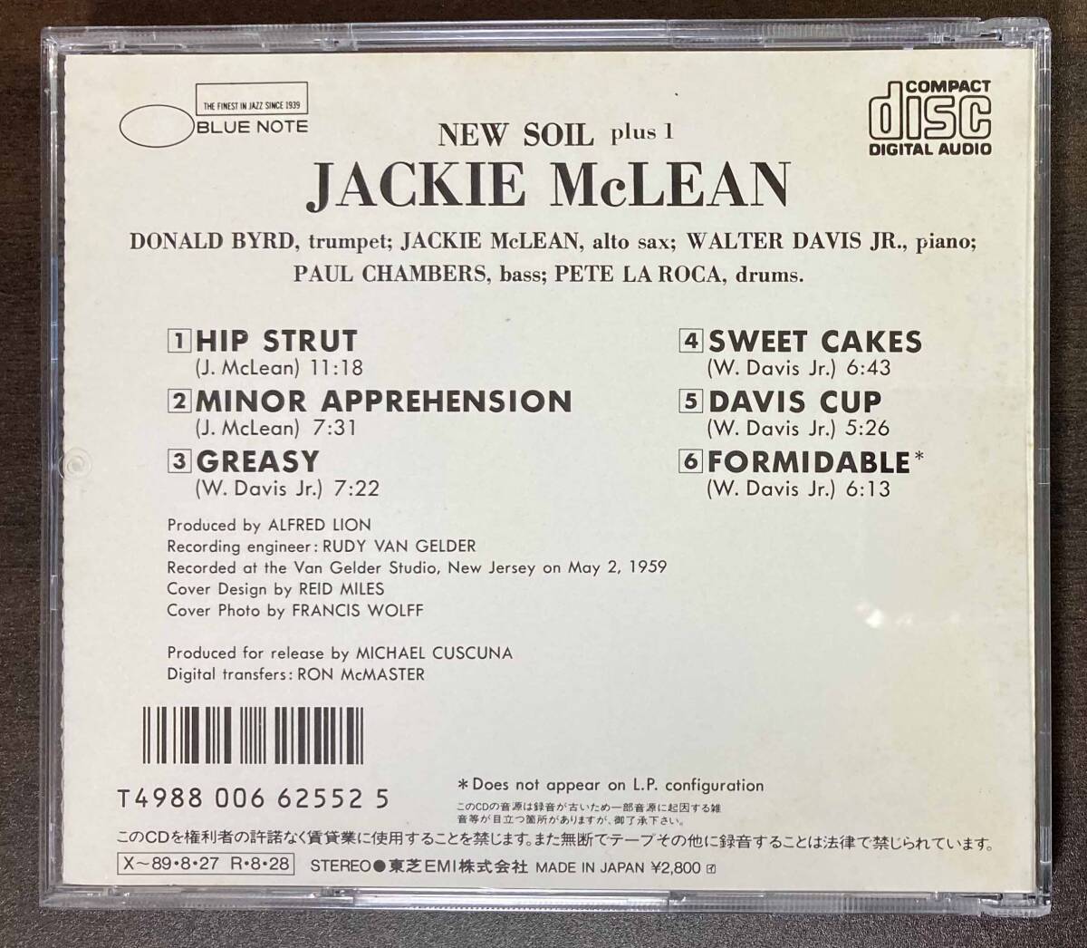 Jackie McLean / New Soil 中古CD　国内盤　帯付きケース新品交換　BLUE NOTE_画像3