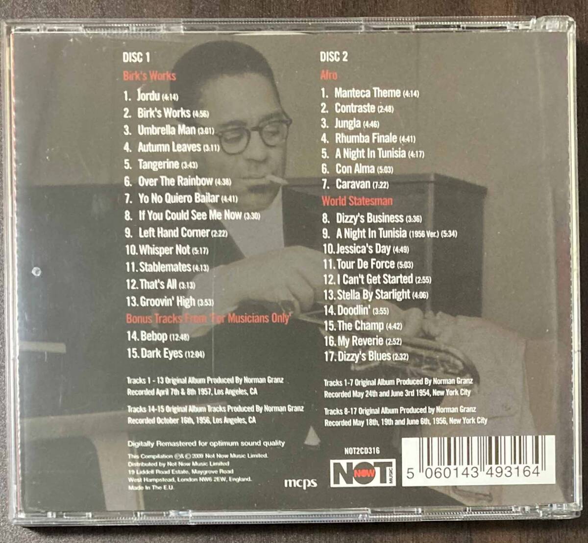 Dizzy Gillespie / Gettin' Dizzy 中古2CD 輸入盤の画像4