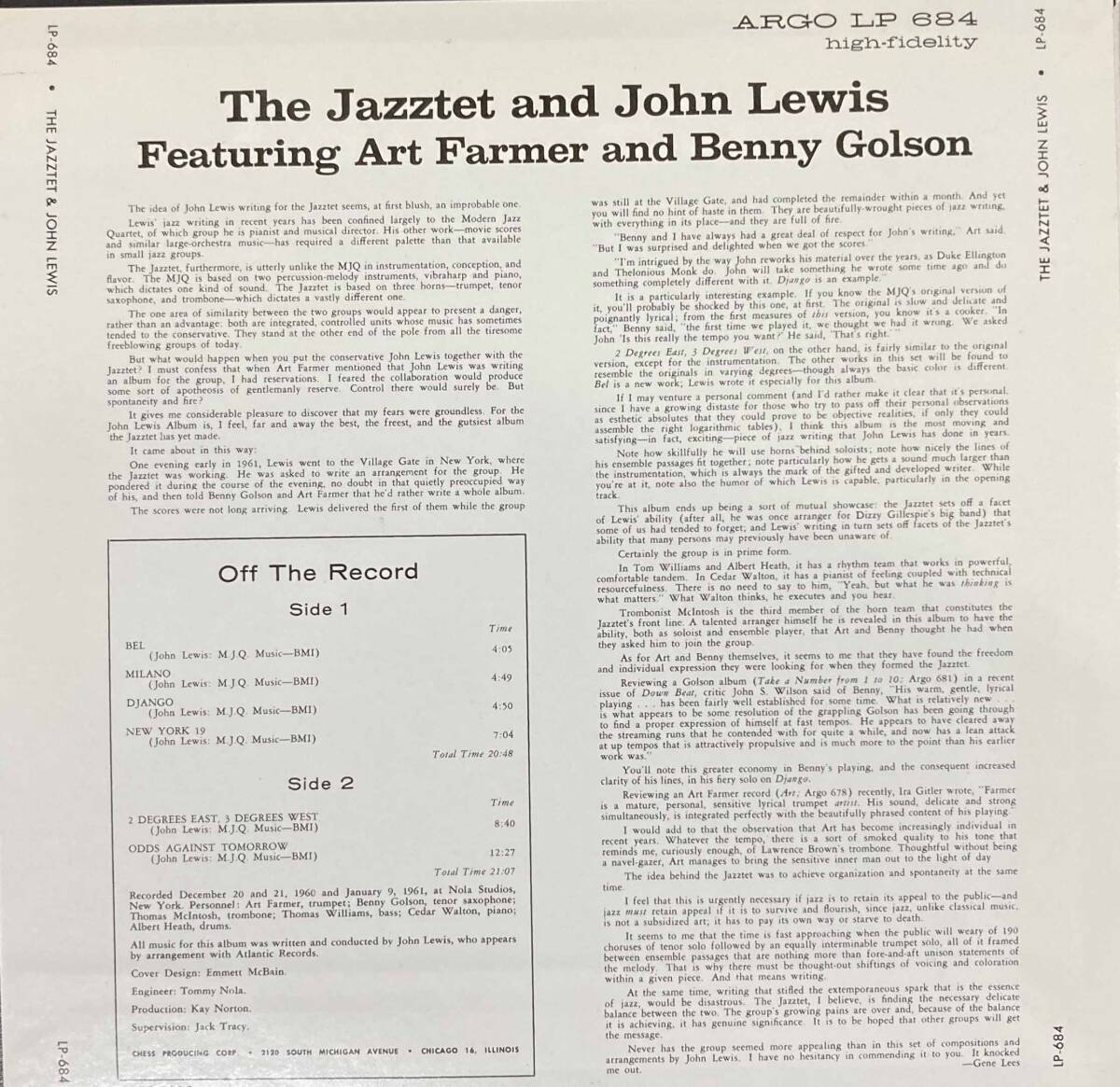 The Jazztet & John Lewis / The Jazztet & John Lewis 中古CD 国内盤 帯付き 紙ジャケ 24biリマスタリング 初回完全限定盤　世界初CD化_画像2