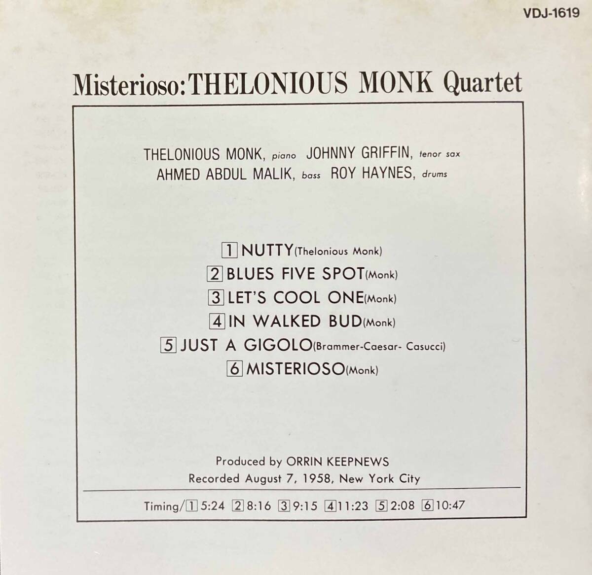 Thelonious Monk / Misterioso中古CD　国内盤　帯付き_画像5