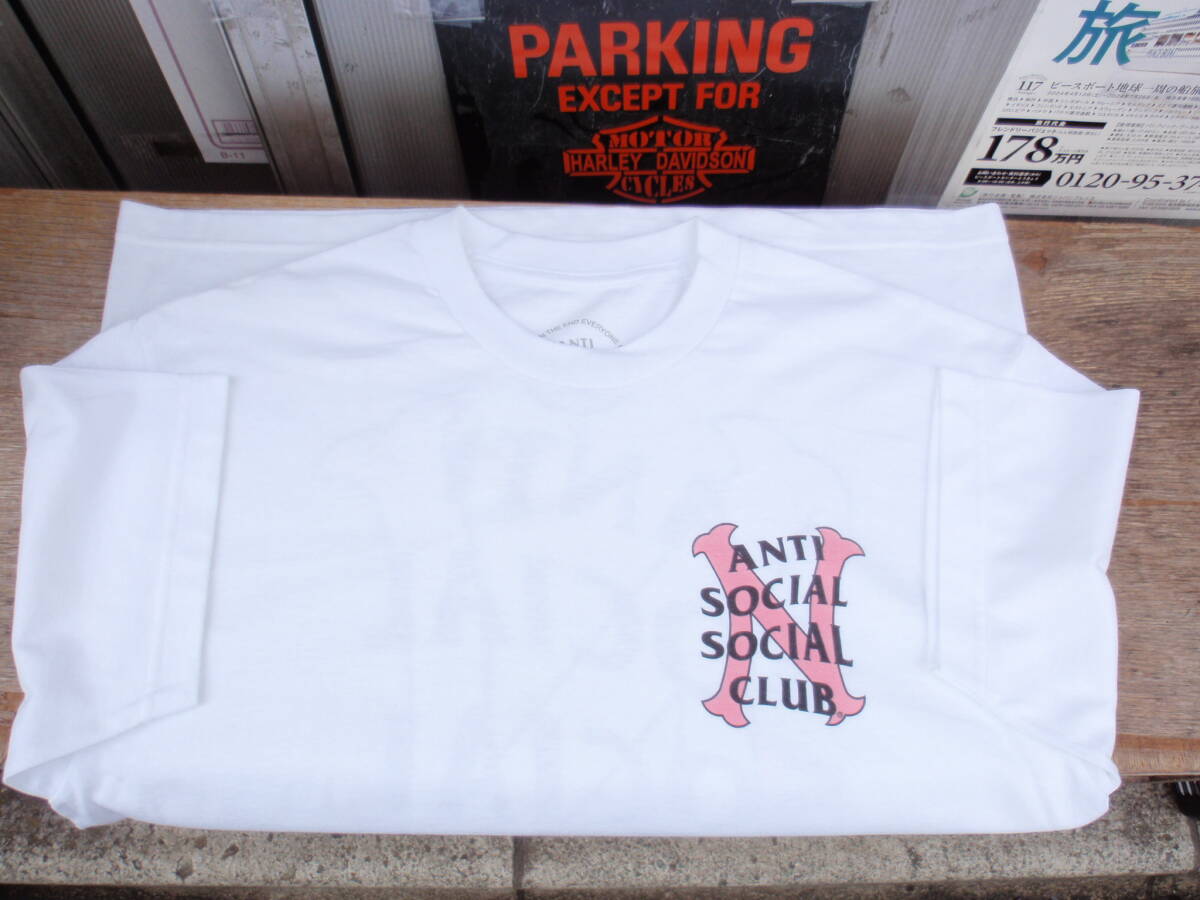 未使用！ネイバーフッド×アンチソーシャルソーシャルクラブ 白いTシャツ サイズLの画像3