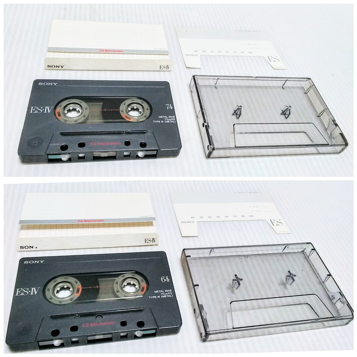 当時物 メタルカセットテープ SONY ES-IV 64分 74分 Type IV 2本 メタルテープ カセットテープ 使用済み 中古 の画像1