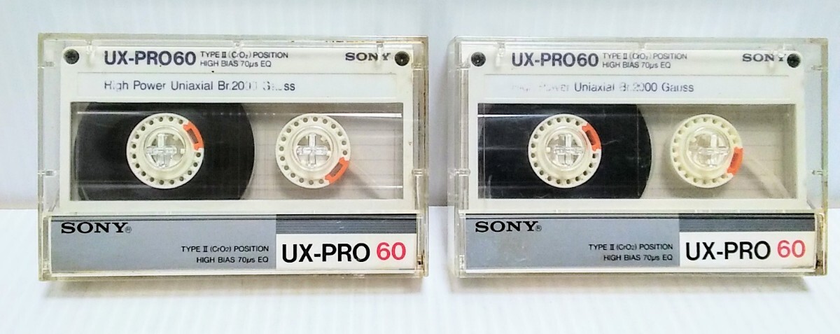 当時物 SONY UX-PRO 60分 2本 カセットテープ Type II 使用済み 中古の画像1