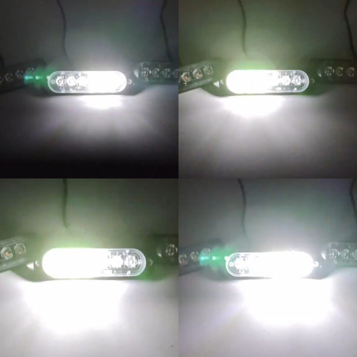 6連 LED ストロボ フラッシュ ライト 2個セット ホワイト 12V 24V