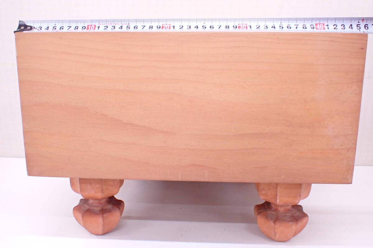 榧 碁盤 天然木 無垢材 柾目 盤厚み 6.7寸 20.5cm 約42.0×45.5×33.0cm 重量16.2kg 桐覆 足付 囲碁盤 G03118T_画像4