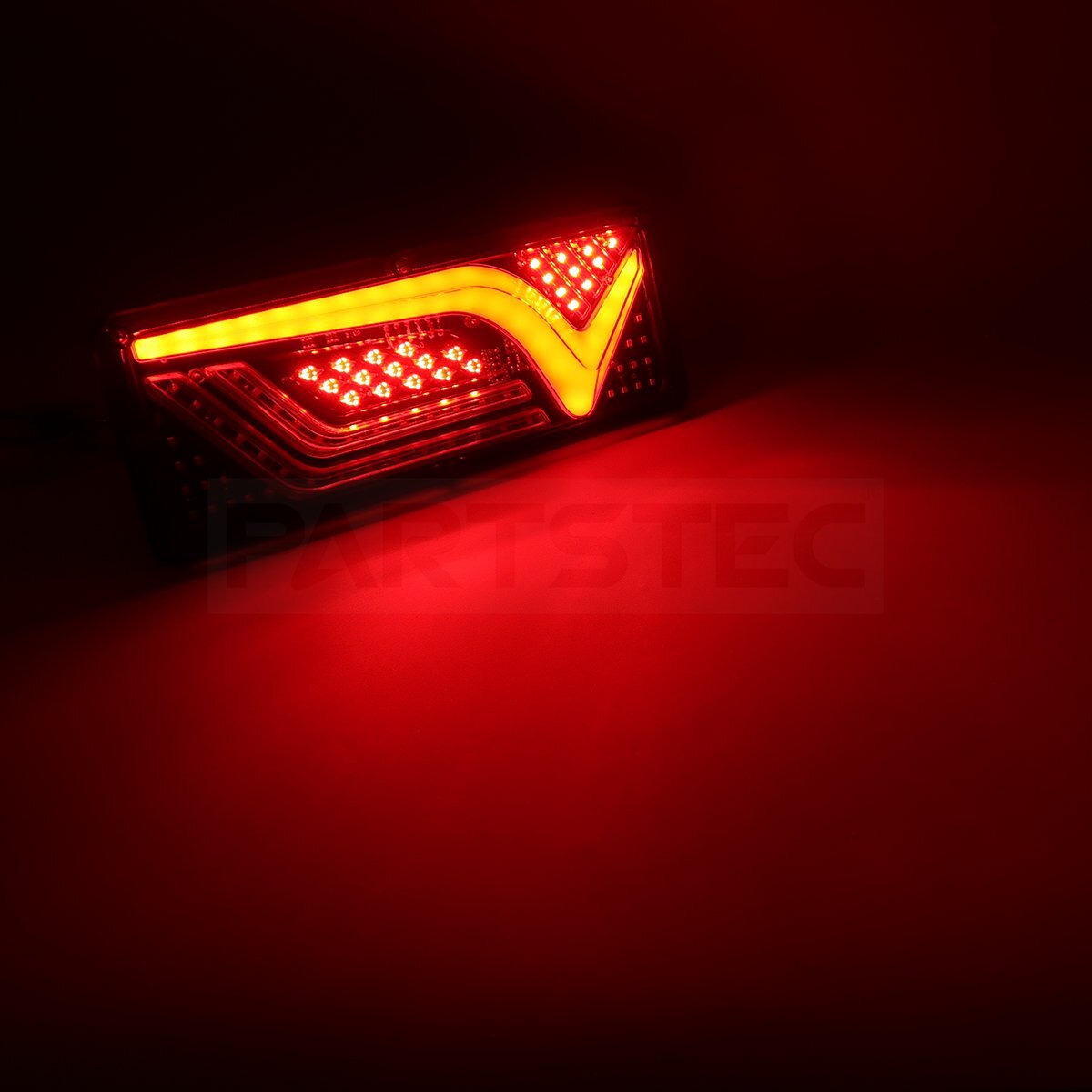 24V トラック LED テールランプ シーケンシャル ウィンカー 左右セット 流れる ウィンカー V型 薄型 33mm 汎用 新品 /134-109　_画像6