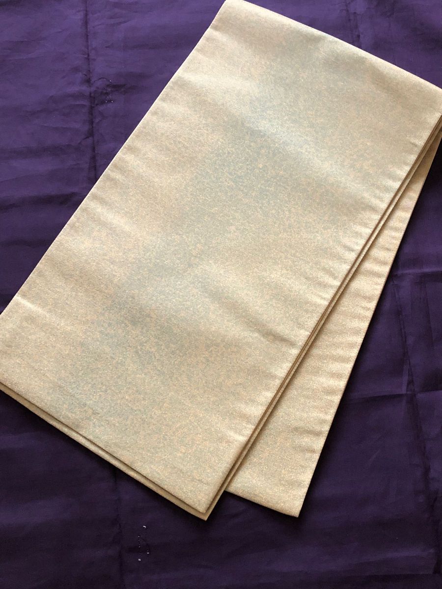シンプル　仕立て上り袋帯　正絹　未使用品　難あり