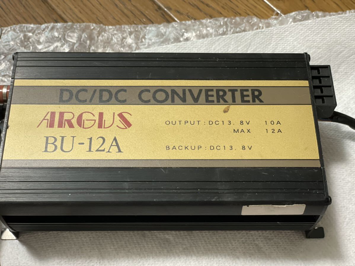 【2180】 DC-DC コンバーター ARGUS BU-12A トラック 24V → 12V デコデコ インバーター サンヨー アダプター付の画像2