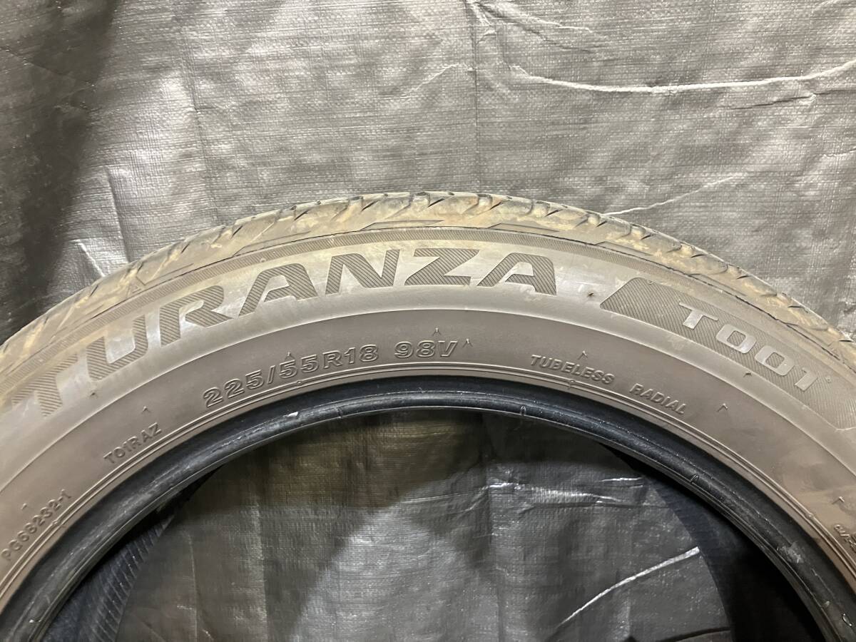 ブリヂストン 225/55R18 TURANZA T001 2本セット 中古タイヤ 225/55-18 ZE-V エルグランド デリカD5 アウトランダー_画像5