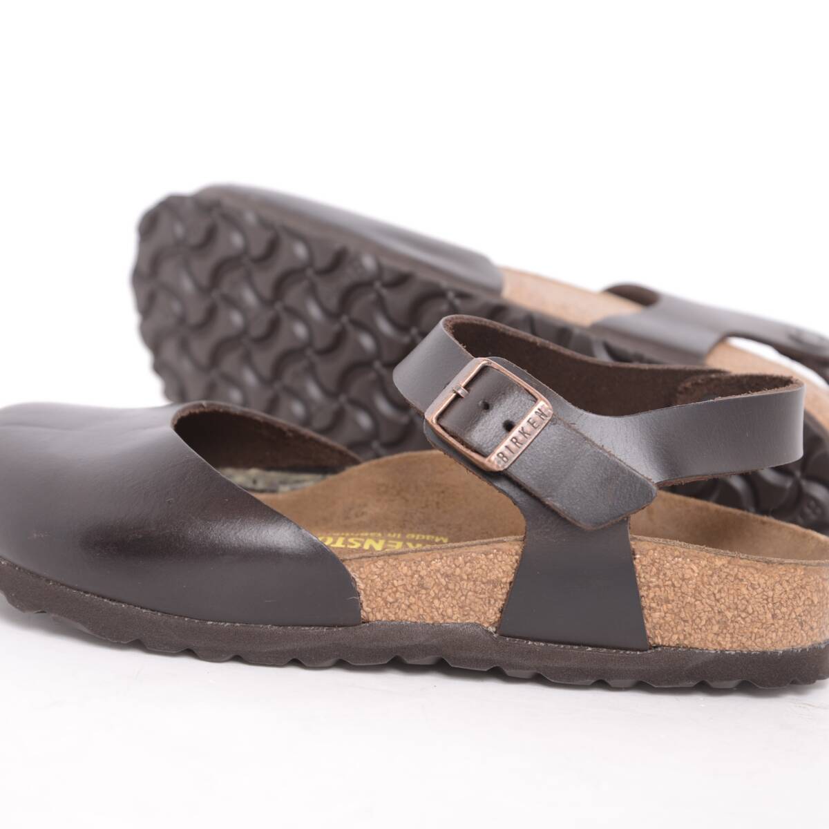 【美品】ビルケンシュトック メッシーナ レザー 36 ナロー ダークブラウン ストラップサンダル BIRKENSTOCK MESSINA_画像6