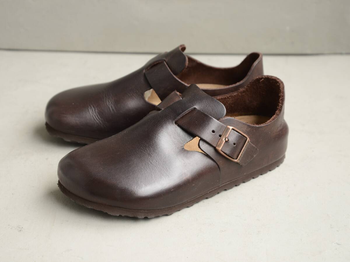 【良品】ビルケンシュトック ロンドン 38 レギュラー ハバナ レザー ブラウン BIRKENSTOCK LONDON_画像1