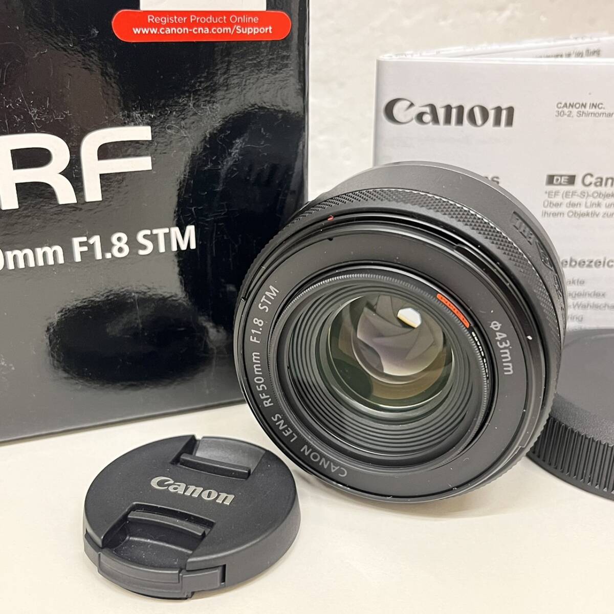 【C-23622】キャノン Canon RF50mm F1.8 STM 元箱 カメラレンズ レンズ 保管品_画像2