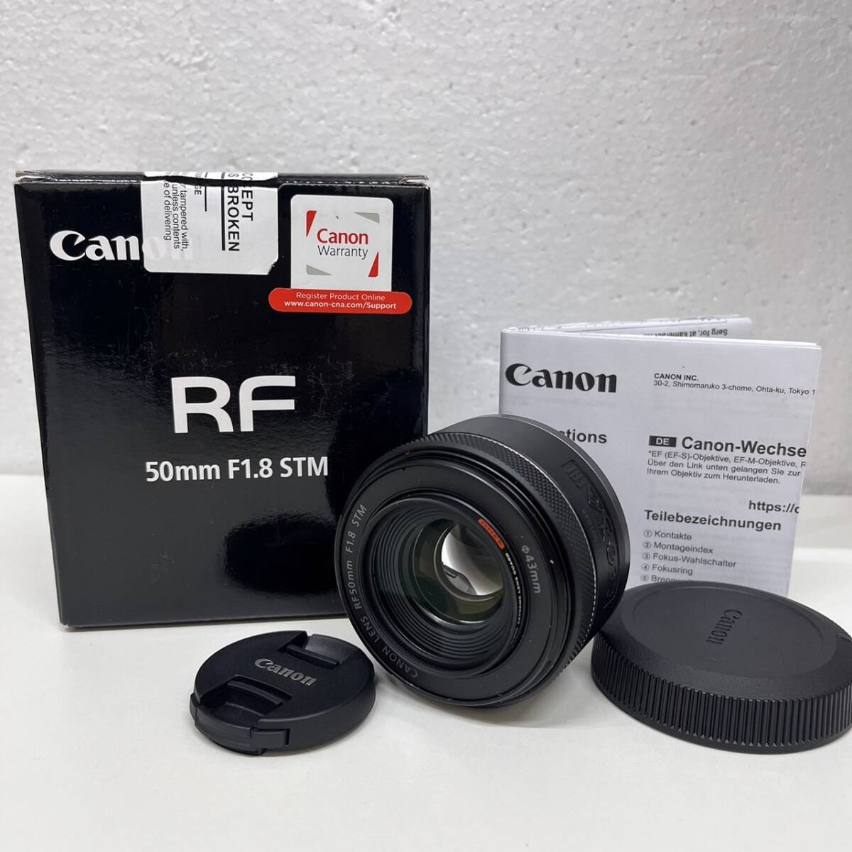 【C-23622】キャノン Canon RF50mm F1.8 STM 元箱 カメラレンズ レンズ 保管品_画像1