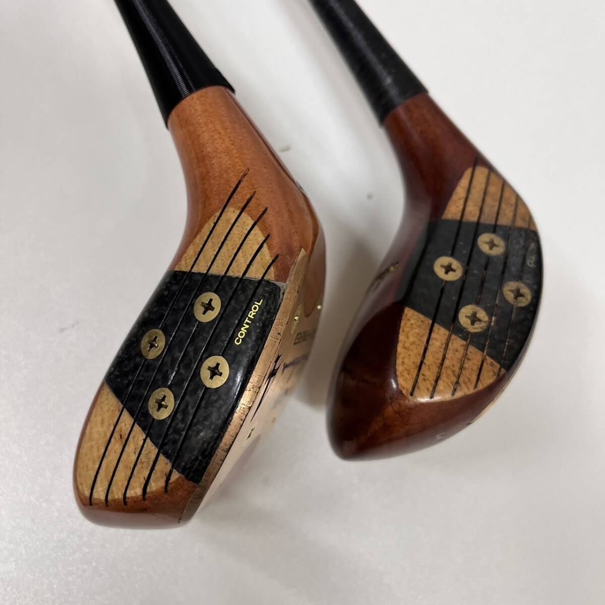 【C-22281】2本セット 本間ゴルフ ホンマ HONMA EXTRA 90 パーシモンウッド HONMA R-1 40 HIGH POWERED 4 中古_画像4