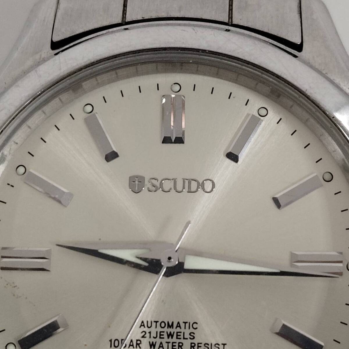 【F-14219】CITIZEN SCUDO シチズン スクード 8228-A43035 自動巻 裏蓋スケルトン 腕時計 稼働品 ステンレス製 中古品の画像10