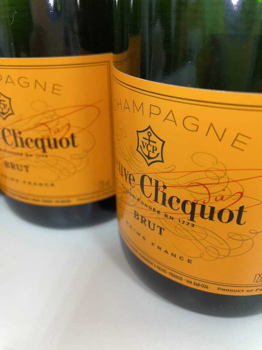 【F-14740】 未開栓 Veuve Clicquot BRUT 250周年記念 3本セット ヴーヴクリコ イエローラベル ブリュット シャンパン 750ml 12%の画像3