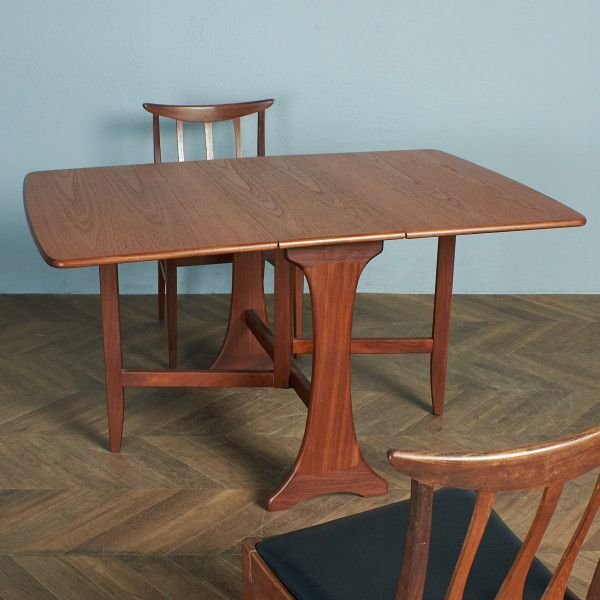 [77319]G-PLAN Fresco ダイニングテーブル 木製 チーク 英国 ヴィンテージ バタフライテーブル ゲートレッグテーブル ドロップリーフ_画像1