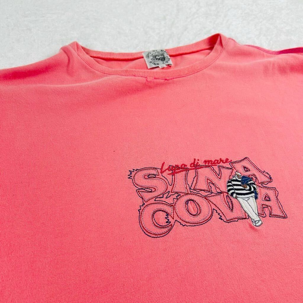 a SINA COBA シナコバ　長袖Tシャツ　ロンT フロント刺繍　size L L 大きいサイズ　ピンク　メンズ　男性用_画像2