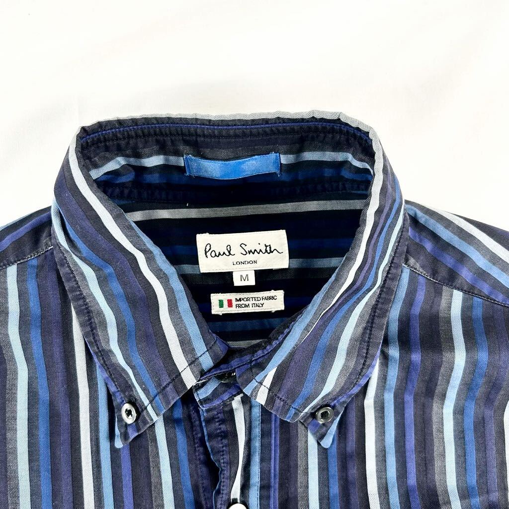 Ba1 Paul Smith LONDON ポールスミスロンドン長袖ボタンダウンシャツ 長袖シャツ ドレスシャツ　ストライプ　size M メンズ　男性用_画像4