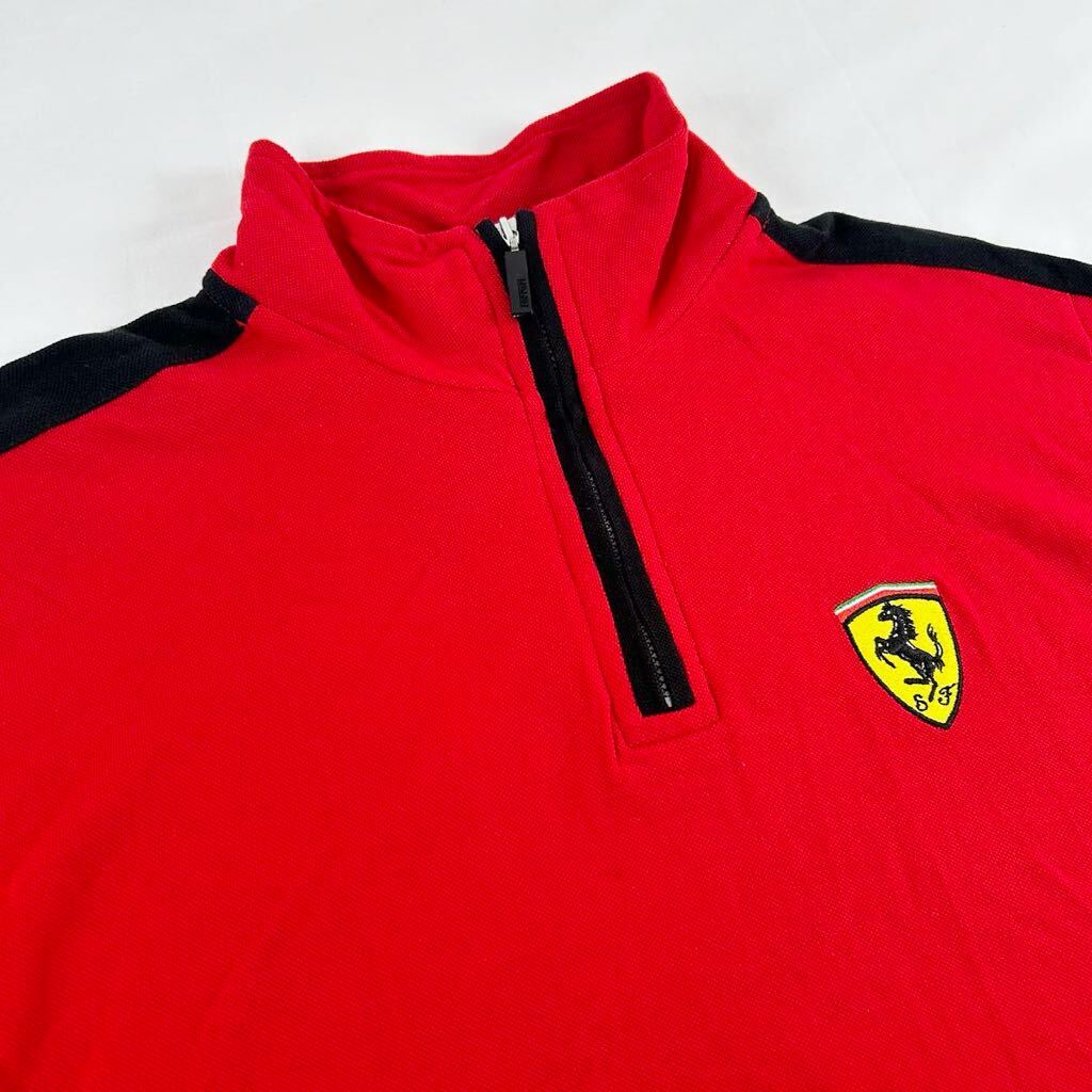 B3 Ferrari フェラーリ　半袖ポロシャツ 半袖ハイネックシャツ ハーフジップ 春夏　size Mメンズ　男性用