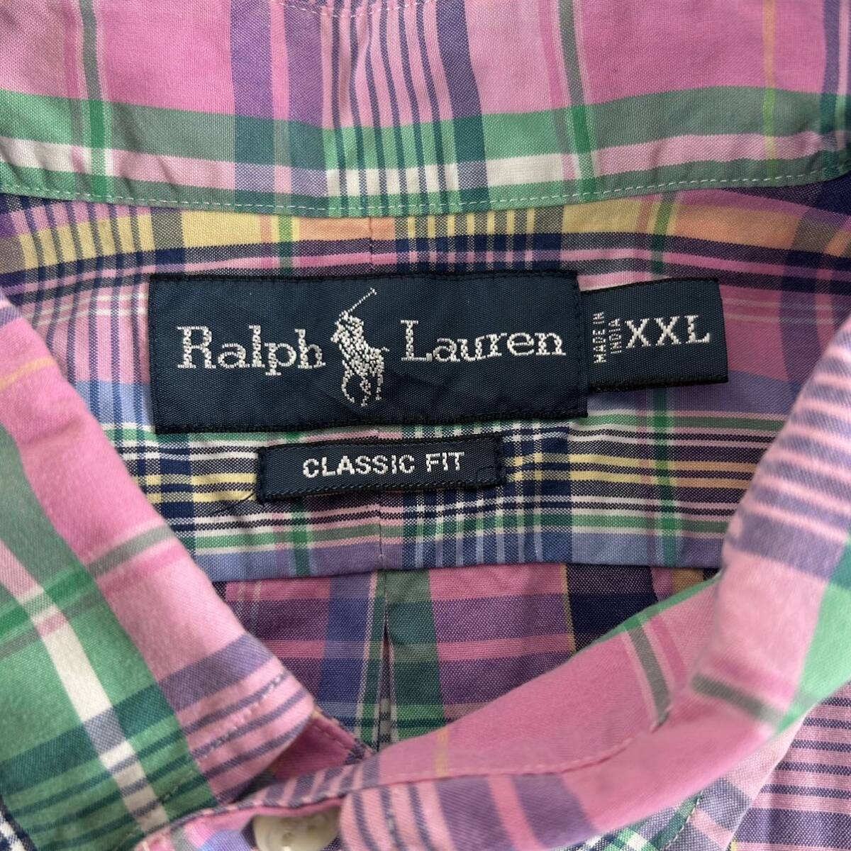 B1 Ralph Lauren ラルフローレン 長袖シャツBDシャツ ボタンダウン クラシックフィット  ポニー刺繍 size XXL 大きいサイズ メンズの画像4