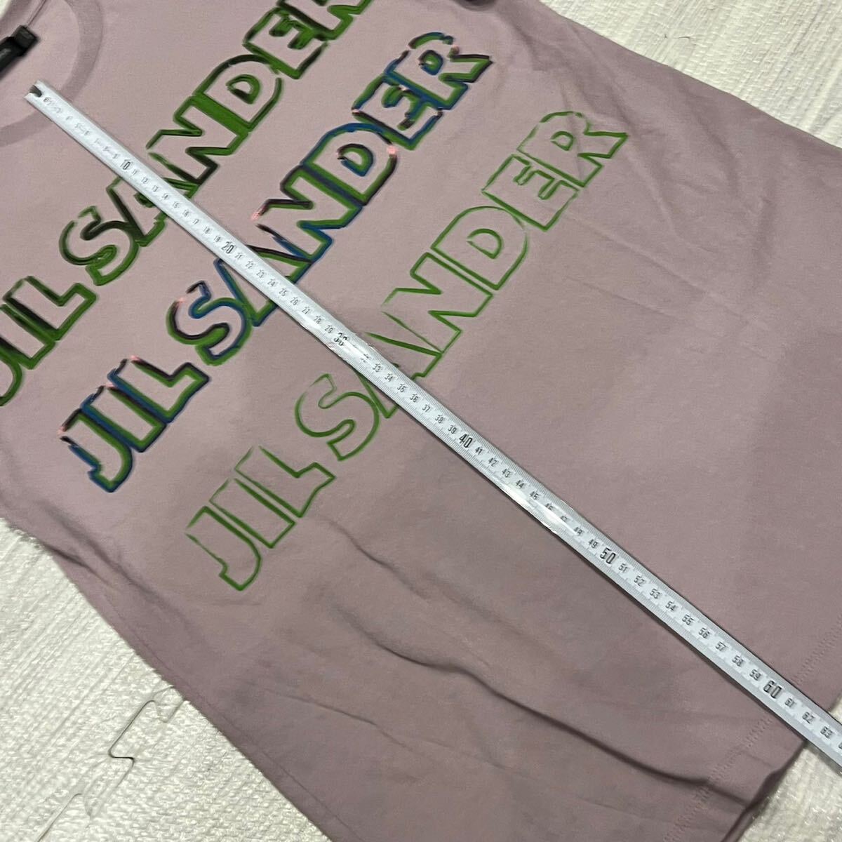 【即決】美品 Jil Sander ジルサンダー 半袖Tシャツ M メンズパープル ロゴプリント/コットンクルーネック 紫