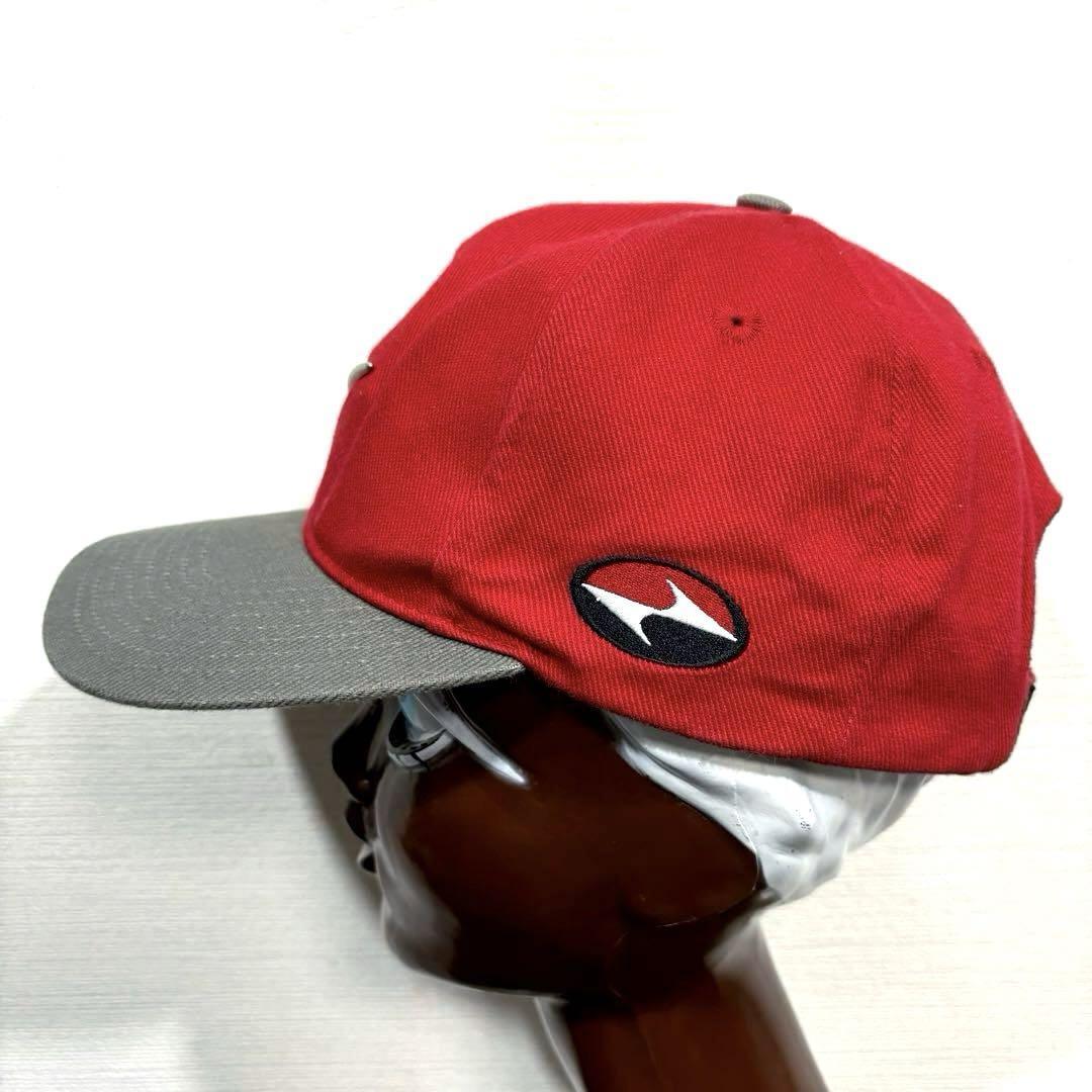 00s 良品 メタルロゴ NIKE GOLF ナイキゴルフ 赤 灰 ツートン キャップ メタルスウォッシュ 00年代 2000 Y2K 帽子の画像3