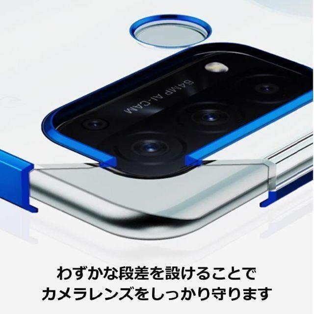 OPPO Reno7A /9A ケース TPU リング 透明 ブルーの画像3