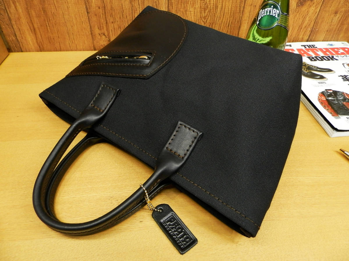 ☆ブラック仕様♪Dポケット付きのミニトートバッグですSサイズ日本製レザー本革ライダース黒ハンドメイド_画像3