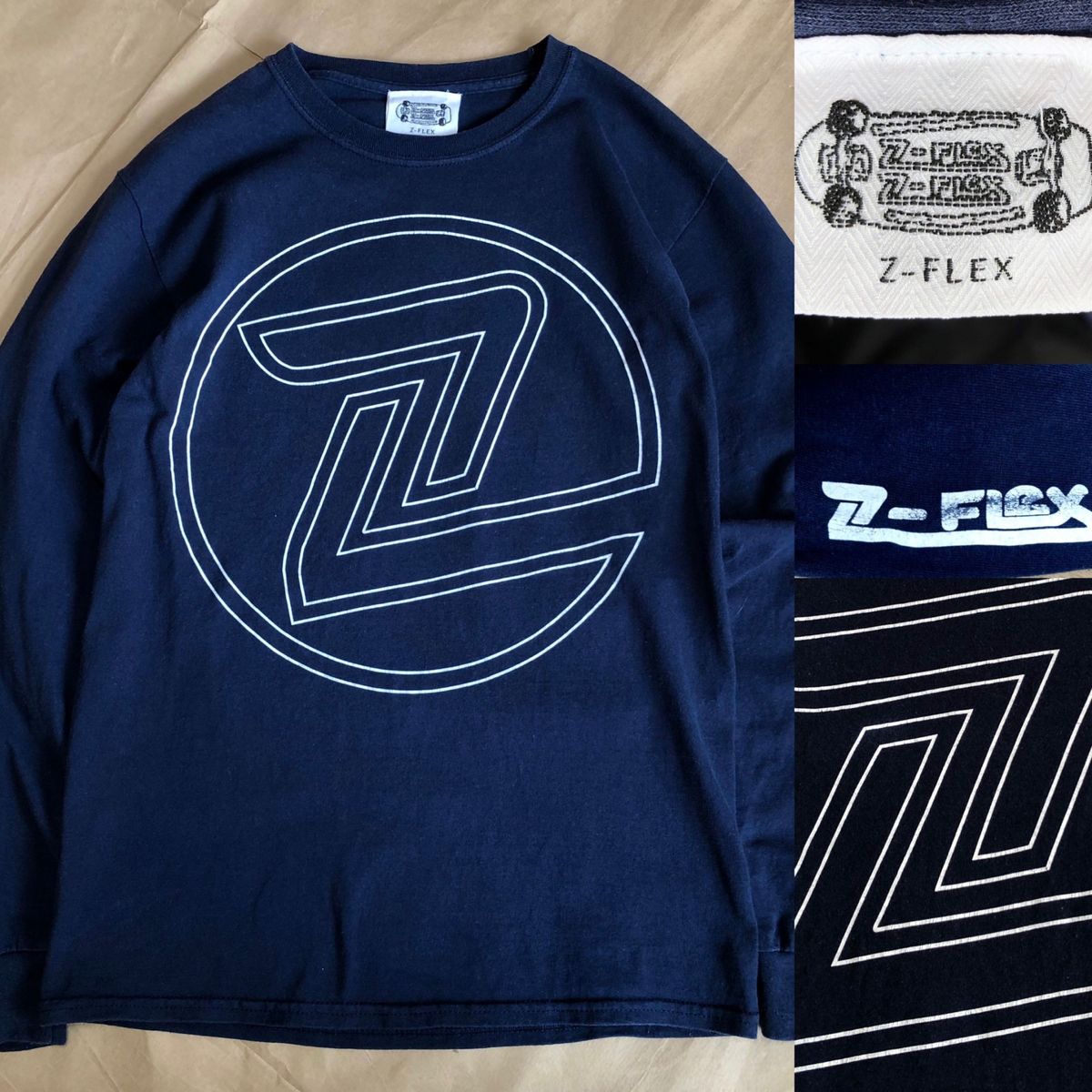 Z-FLEX ロンT S 長袖 Tシャツ スケートボード ネイビー アメリカ ロングTシャツ TEE