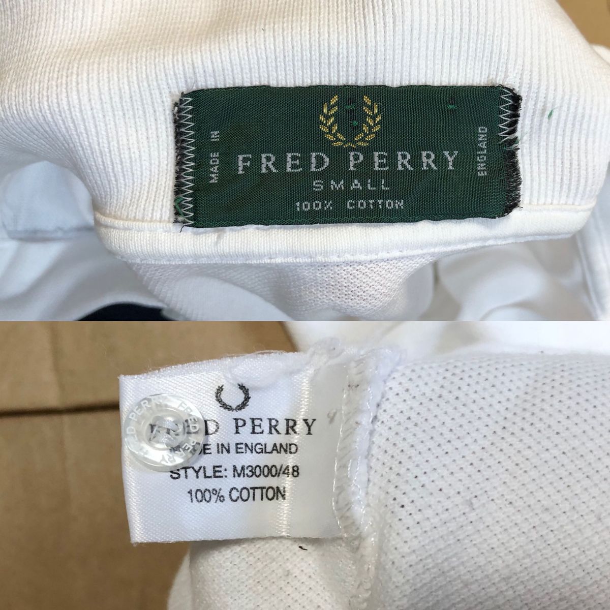 90s FRED PERRY ポロシャツ 白 イングランド製 フレッドペリー 古着 ホワイト 半袖