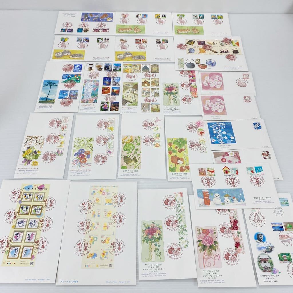 [1 jpy start ] First Day Cover Disney Mickey minnie animal scenery flower antique goods large amount 25 sheets collection storage goods (UK23)