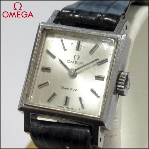 TS オメガ/OMEGA レディース腕時計 Geneve シルバー文字盤 手巻き 純正ベルト・尾錠つき 稼働品の画像1