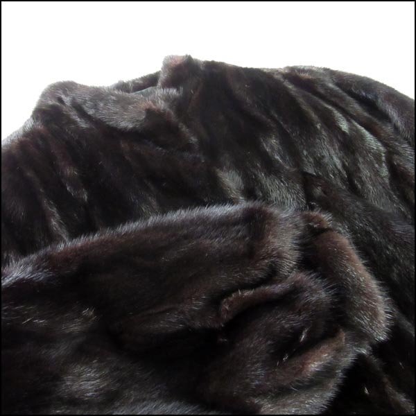 TS ノーブランド ミンクコート ショート丈 サイズ表記11 ブラックの画像1