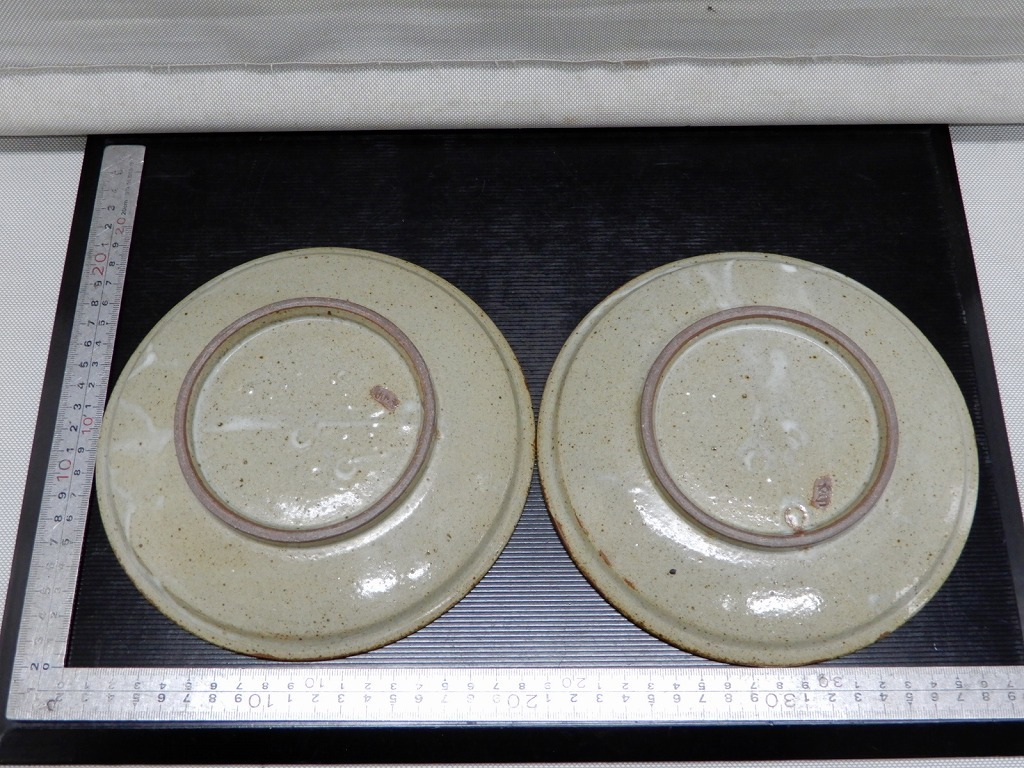 ●唐津焼 絵唐津 銘々皿 2枚 中皿 からつ 約18.5㎝ 和皿 和食器●の画像6