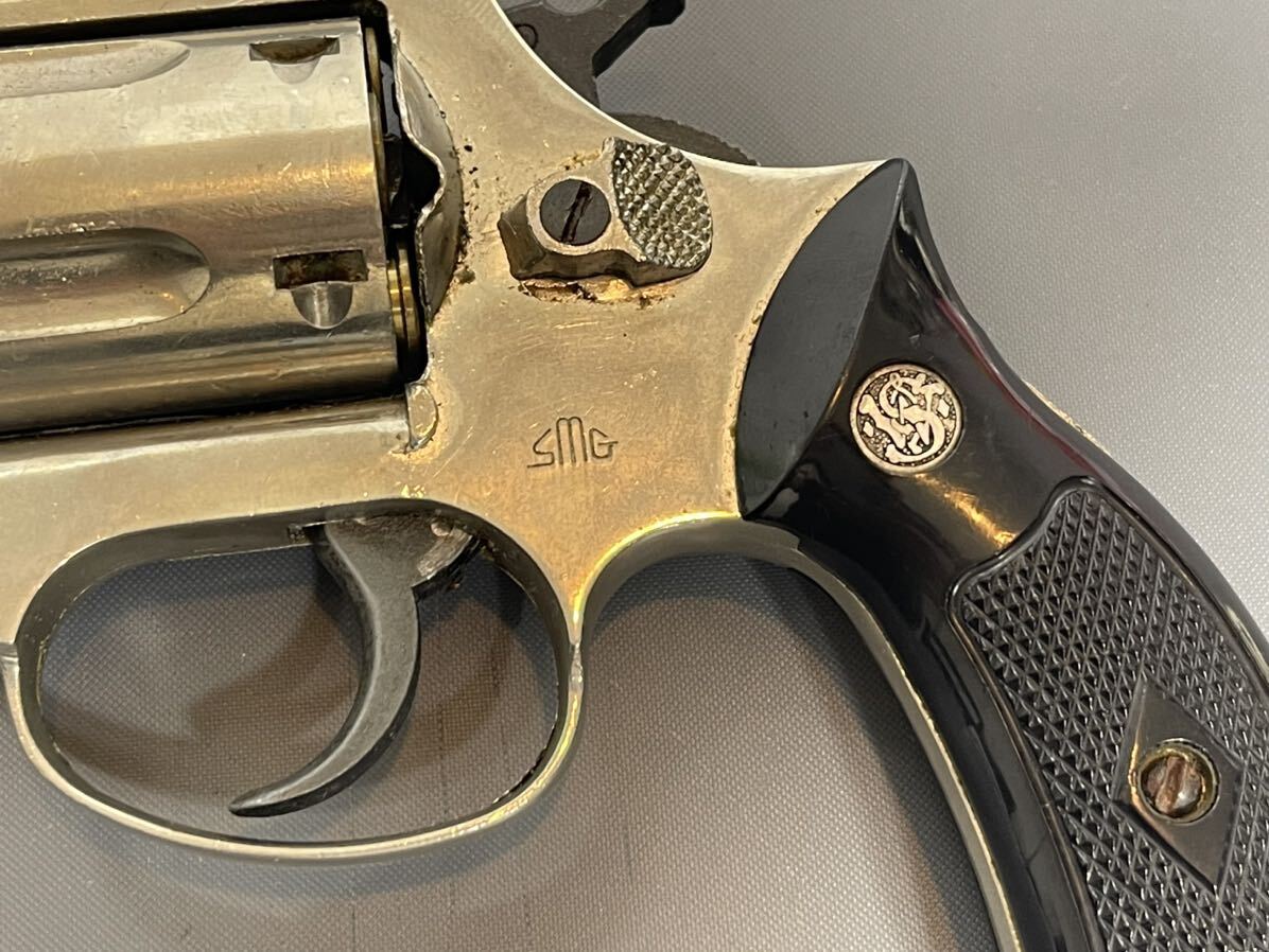 古い金属製モデルガン SMITH &WESSON リボルバー 拳銃ＳＭＧ刻印1978・7重量約628グラムジャンク品の画像2