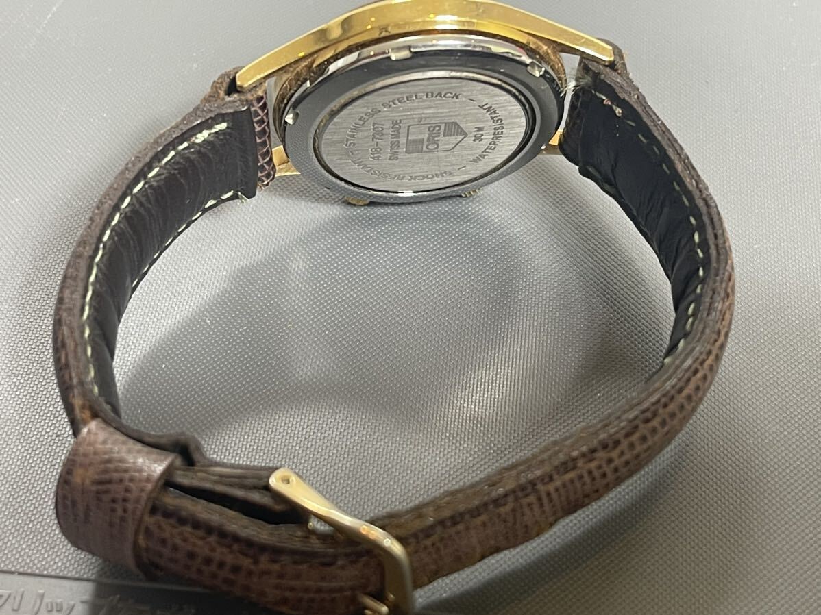 ORIS オリス・リストアラーム17石手巻き腕時計ケース径34㎜日差約1分程度アラーム動作品スイスの画像7