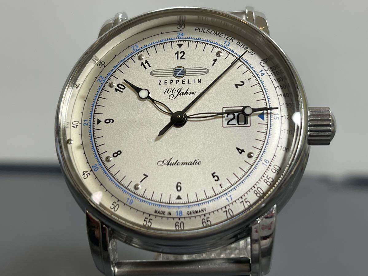 ドイツ製自動巻腕時計ツェッペリンデイト 100周年自動巻25石ケース径約４３ミリ日差約1分程度存在感ある逸品の画像7