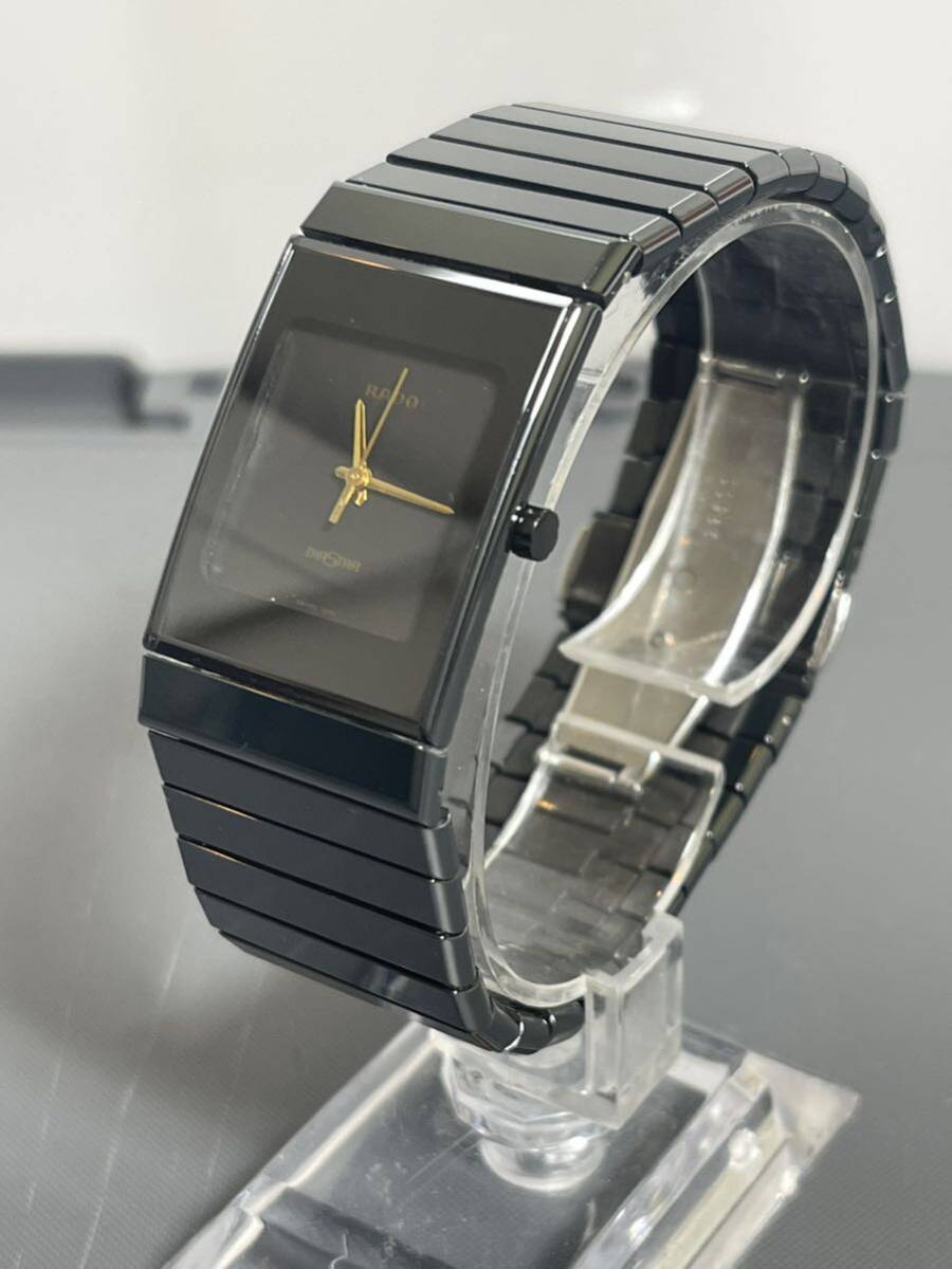 RADO ラドー ダイアスタークォーツ 腕時計セラミックブレスレット型ドレスウォッチブラックブレス幅約２３ミリの画像3