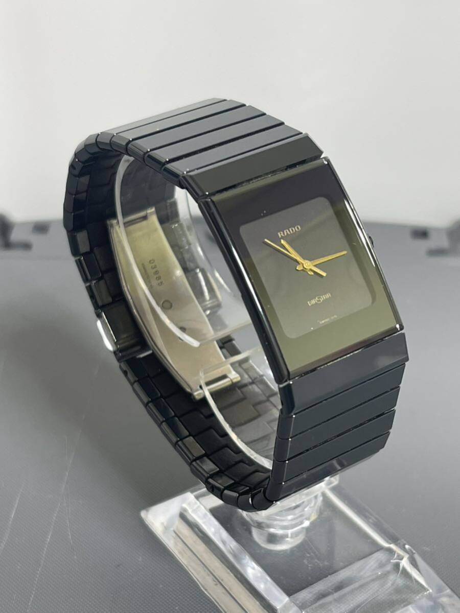 RADO ラドー ダイアスタークォーツ 腕時計セラミックブレスレット型ドレスウォッチブラックブレス幅約２３ミリの画像2