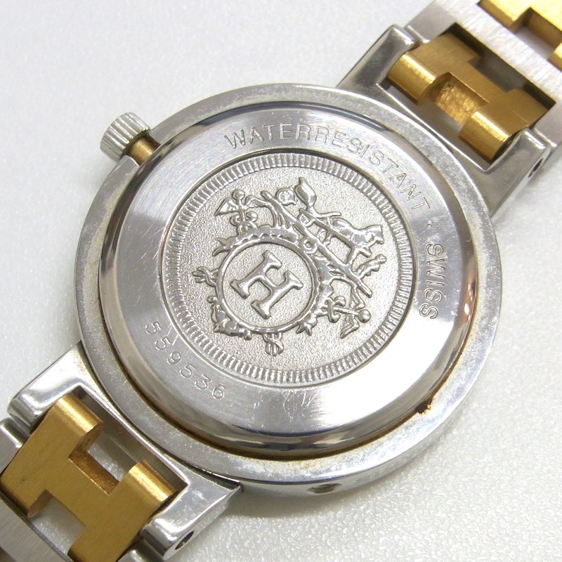 1円～★ジャンク★HERMES エルメス クリッパー レディース コンビ クオーツ 腕時計の画像5