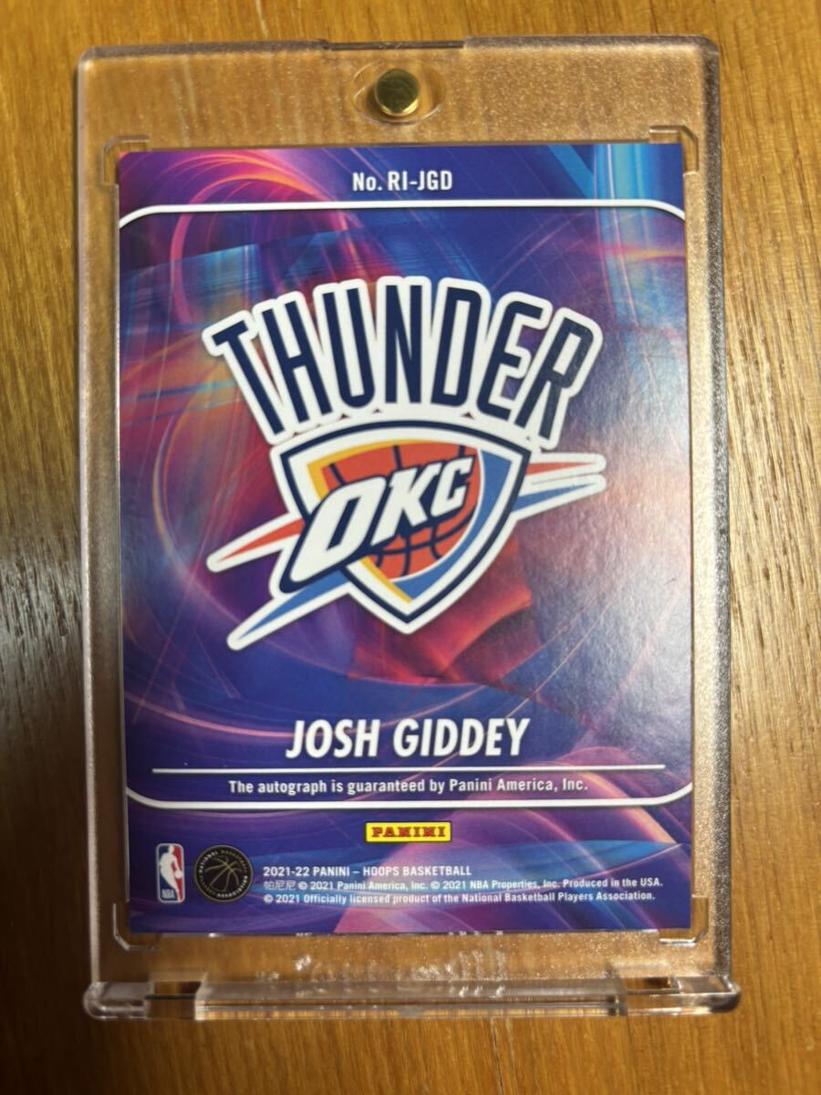 Josh Giddey 2021-22 Hoops NBA Rookie ink RC autoの画像2