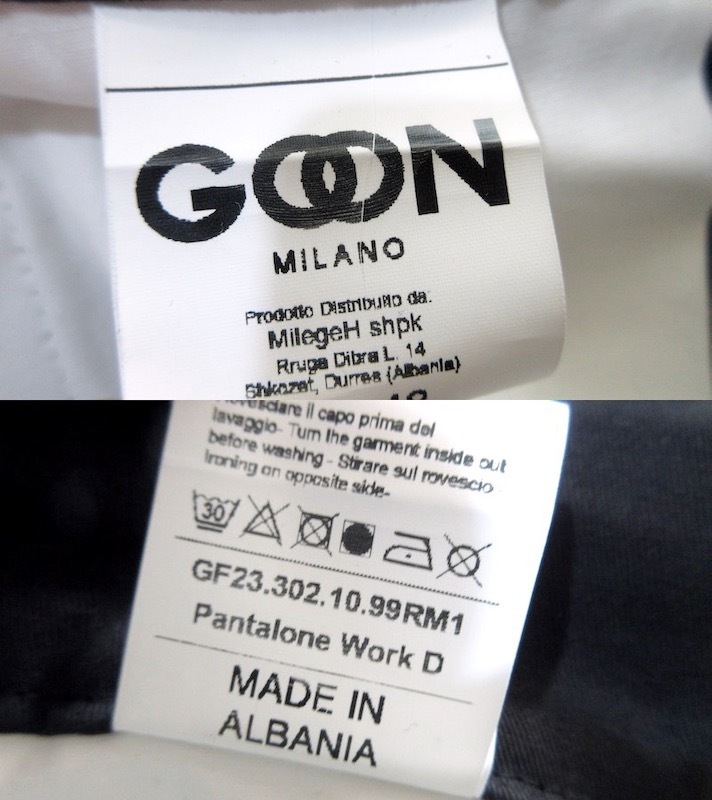 [GOON MILANO / Италия ] Япония не поступление редкость бренд * Basic хлопок брюки чёрный размер 44!! (41800 иен стрейч брюки )