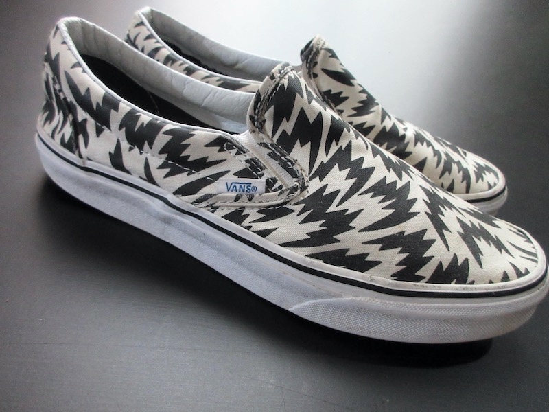 【VANS バンズ × ELEY KISHIMOTO イーリーキシモト / ロンドン】別注 コラボ フラッシュ柄 スリッポン US9/27cm!!_画像2