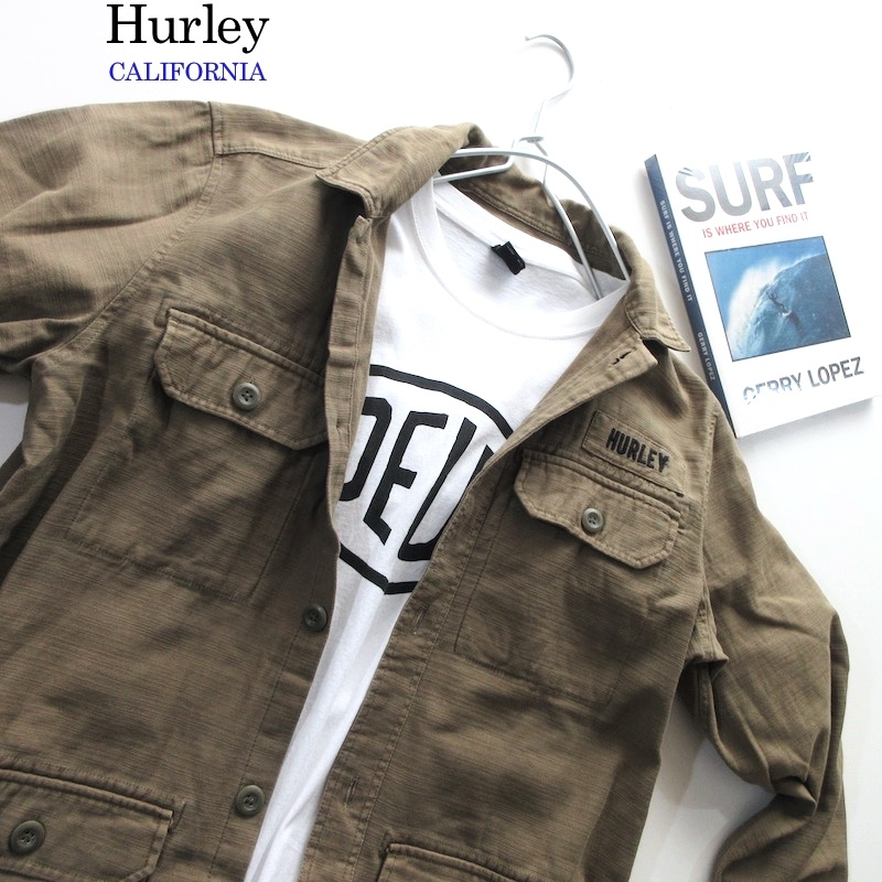 【Hurley ハーレー / カリフォルニア】ロンハーマン取扱ブランド◎ バック刺繍 ミリタリーシャツ!! （ファティーグ スーベニアシャツ）の画像1